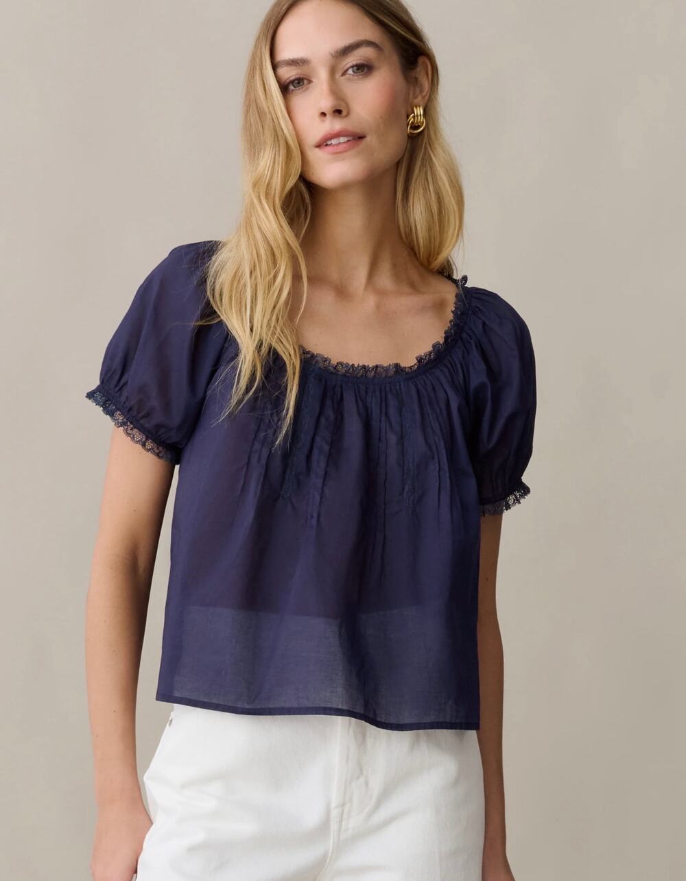 sorella Isaline Cotton Top navy blue  $172 size XL